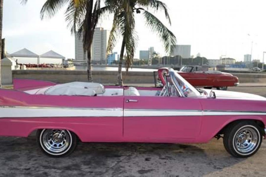 1957 Plymouth convertible car, owner Manuel