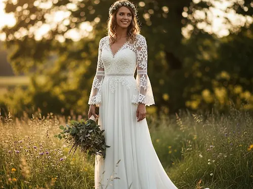 vestido de boda con estilo bohemio